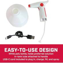 75004: 1 - Liter - C Powered Sprayer, Rechargeable, Portable Garden and Plant Sprayer, Outdoor and Indoor Plants and Small Gardens, Handheld Powered, White - Blanco - Ver 3