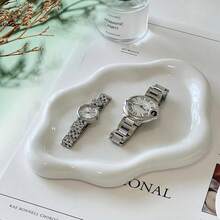 Jewelry Dish For Women, Jewelry Tray Trinket Dish, Cloud Jewelry Holder Plate, Watch Keys Tray Ring Dish Holder For Mother's Day/Christmas/Thanksgiving/Birthday Gift(Silver) - White - View 3
