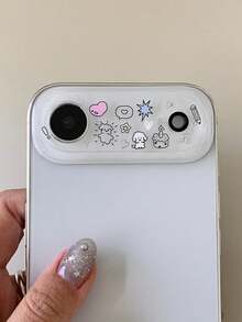 DIY贴纸镜头保护膜,可爱卡通猫狗图案,DIY透明相机贴纸膜,兼容 17 Pro Max、17 Pro、17 Air、17、16、15、14、13 Pro Max,钢化玻璃膜 - 愛心小狗 - 查看 5