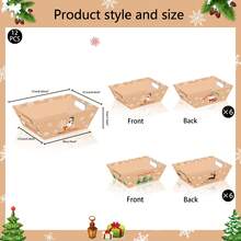 4pcs Christmas Gift Basket Set - Santa Claus Belt Cardboard Basket Bags, Christmas Party Favor Packaging Supplies, Christmas Candy Bags, Christmas Tree Baskets, Christmas Gift Bags, Christmas Gift Boxes - Multicolor - View 15