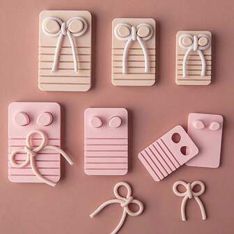 1pc/3pcs Soft Clay Polymer Bowknot Shaped Mold, Earring Pendant Clay Line Winding Arc Auxiliary Mold, Household DIY Handmade Tool