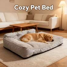 1PC Extra Large Dog Beds 120cm/47Inch For Large Dogs, Luxury Orthopedic Pet Sofa With Detachable Design, Machine Washable, Non-Slip Bottom, Fit For Breeds Sized 15 To 50 Kg, All Season Use, High-Density Filling Soft And Comfortable - Grey - View 9