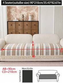 1件装四季通用沙发垫套，现代简约防滑沙发座垫保护套，防尘可水洗，柔软不易褪色，宠物友好，适用于L型及1/2/3/4座沙发，可用于卧室、办公室、客厅。 - 卡其色 - 查看 18