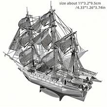 1pc, 300pcs+ Flying Dutchman 3D Metal Puzzle DIY Handmade Stereo Model Assembly Creative Toy For Adults - Multicolor - View 3