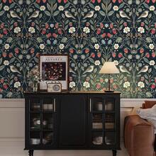 1 rolă de tapet autoadeziv cu model gri de căpșuni, material vinil, tapet detașabil, tapet autoadeziv, autocolante decorative de perete, tapet cu animale, stil rustic vintage, autocolante decorative de perete, decor și accesorii pentru casă, decor și accesorii pentru living, tapet de bucătărie, tapet estetic - Multicolor - Vizualizare 3