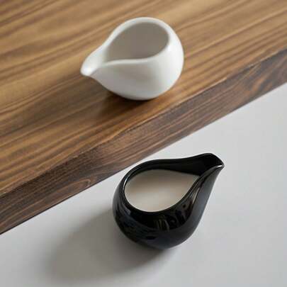 1/2 Pcs Elegant European Style Mini Ceramic Creamer, 3 Oz Porcelain Milk/Sauce Dispenser, Suitable For Coffee, Tea, Small Syrup Pot Set