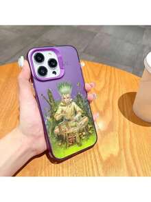 Anime D-Dr.STONES Phone Case FUNDA Compatible With 12 11 13 14 15 16 Max Pro Plus Mini Silver LMDaser Color Cover, Cover compatible with funda  17 pro max, funda  17 pro, funda  17, funda  16, funda  16 pro max, funda  15 - Z3 - Ver 9