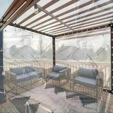 【防水篷布】1片装 高强度透明防水帆布 - PE户外覆盖物，带孔眼、绳索和绑带，防紫外线、防风、防雨雪 - 适用于庭院、泳池围栏、温室、露营、建筑工地 - 高清可视性，速干设计，加固边缘，抗撕裂面料，家居装修