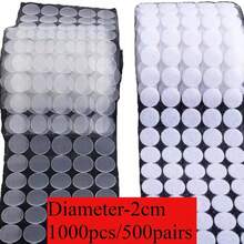 1000pcs/500pairs Double-Sided Nylon Self-Adhesive Hook And Loop Fastener Tape, 1/1.5/2cm Diameter, Suitable For Sewing, Photos, Home, Repair, Black And White, Back To School Supplies, Office, 2pcs/1 Pair - 1000pcs500pairs - View 2