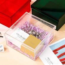 Large Acrylic Box Clear Acrylic Box With Lid Home & Kitchen Organizer Contanier Boxes Large Plastic Storage Easter Pantry Favor Gift Wrap Box,5.9x5.9x2.4Inch - 5,9x5,9x2,4 inch - Xem 4