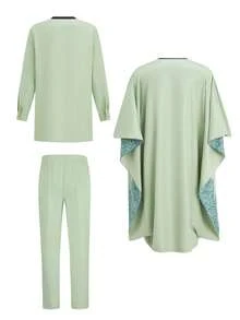 Men's Casual Three-Piece Suit - Màu xanh Bạc hà - Xem 3