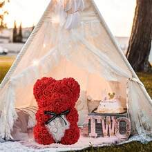 1pc Realistic Rose Bear, Romantic Rose Bear Made Of PE Foam, Romantic Foam Flower Gift For Valentine's Day, Birthday Or Anniversary, Suitable As Creative Valentine's Day Gift For Girlfriend, Mother's Day Gift, Christmas Gift, Teacher's Day, Graduation Gift, Artificial Eternal Rose Bear - Multicolor - View 9