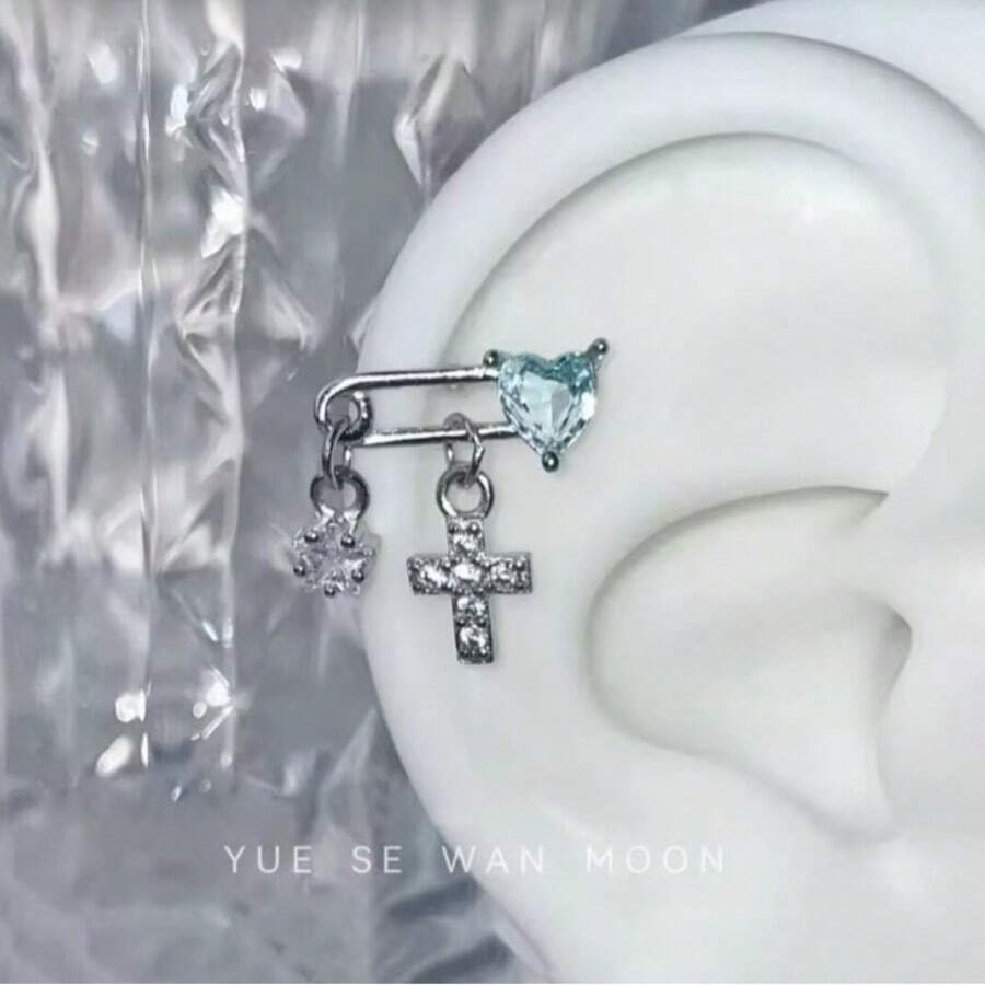 1 chiếc khuyên tai sụn hình trái tim, trang sức đơn giản và thời trang dành cho phụ nữ, thích hợp để đeo hàng ngày và dự tiệc