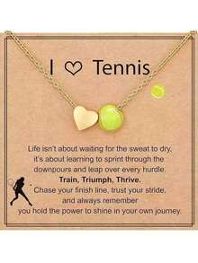 1件装垒球/足球/排球/篮球/足球项链，适合女孩和女士，运动配饰珠宝，送给爱人的礼物 - 金色 - 查看 9