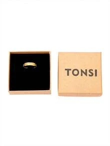 TONSI 1pc Fashionable Luxury Minimalist Niche High-End 18K Gold Plated Stainless Steel Cubic Zirconia, Clover, Geometric Pattern Ring, Couples Ring, Jewelry Gift Box, Unisex, Suitable For Daily Wear, Commute, Festivals, Parties, Wedding Rings, Wedding Gifts, Christmas Gifts