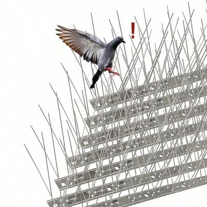 Pinchos Antipalomas, Pinchos para Palomas Inoxidable de 6.6m, Pinchos Palomas Exterior Resistente para Balcones, techos, Jardines o barreras privadas.Plaza Las