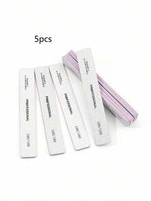 20pcs Rectangular Nail Files, 100/180 Grit Double-Sided Sandpaper Nail Files, Washable And Reusable, Suitable For Natural Nails And Acrylic Nails, For Home And Salon Use. Nail Care Products, Nail Tools, Nail Art Tools, Back To School Supplies, Manicure, Nail Tools (Applicable To Nail Stickers) - White - View 10