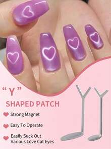 9件套猫眼磁性美甲套装 - 爱心兔三磁设计，心形凝胶指甲油磁性棒，强磁性美甲工具，适用于美甲沙龙、家庭、返校季 - 彩色 - 查看 8