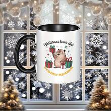 1 Pack Coffee Cup, Santa Claus And Reindeer Design - Merry Words, Gold Embellishments, Holiday Decoration, Home, School, Office Or Gifts, Hand Wash Only, Reusable, No Electricity Needed, Coffee Bar Accessories, Coffee Cup Set, Insulated Cup, Coffee Travel Cup, Coffee Insulated Cup, Outdoor Coffee Cup, Coffee Cup/Insulated Cup, Insulated/Thermal/Insulated Cup, Hot Drink Travel Cup, Coffee Cup, Insulated Cup Warmer, Drinking Bottle, Insulated Cup, Coffee Cup - Style 3 - View 5
