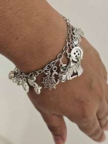 1pc Cora Line Inspired Charm Ghost Funny Bracelet Jewelry, Suitable For Daily Wear - Antique Silver - View 6