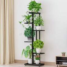 Soporte para plantas, estante para plantas de 6 niveles 7, antideslizante, impermeable, para esquinas, soporte para macetas de flores, soporte de exhibición para sala de estar, balcón, jardín, patio - Dorado - Ver 5