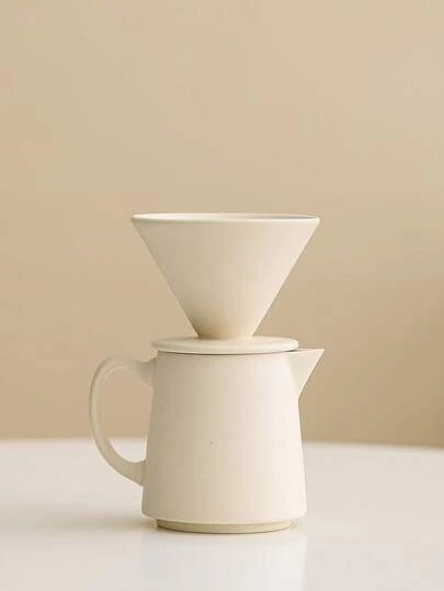1 Set Estilo japonés Manual Verter sobre el juego de café, taza de filtro de café de cerámica y olla para compartir para uso doméstico, regalo para amigos, parejas, juego de olla para compartir café estilo europeo, olla de café de cerámica, cafetera portátil para oficina y camping al aire libre, olla de café de cerámica para compartir, taza de café personalizada, regalo de equipo de café, embudo de filtro de café