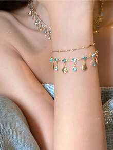 1 Set Blue Shell Necklace, Delicate Vacation Style Layered Necklace Set, Fashionable & Versatile