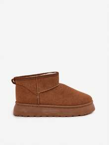 Women's Snow Boots With Platform, Lined With Fur, Camel Vesirae - Stylish, Comfortable, Warm Winter Footwear For Everyday Wear Black Brown - Brown - View 7