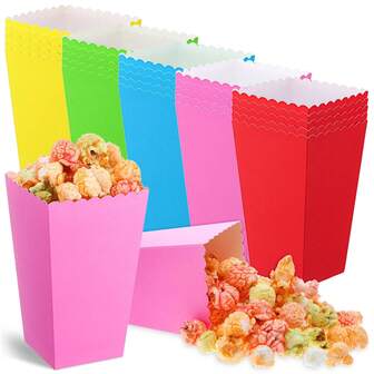 1/100pcs Red Popcorn Boxes, Food Containers, Fries Boxes, Popcorn Cups, Popcorn Buckets, Birthday Party Decorations And Home Movie Night Snack Boxes, Suitable For Lunch Boxes, Bakeries, Burgers, Restaurants, Suitable For Halloween, Christmas Events