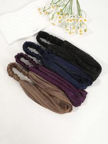 1件手工钩编发带，镂空编织发饰，波西米亚风甜美日常及假日造型夏季沙滩发带 - 彩色 - 查看 6