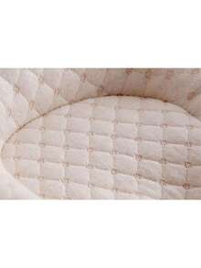 Almohada en forma de U para bebé, almohada de cuña de cuna redonda suave con funda de almohada extraíble y lavable, almohada de alimentación, ayuda a aliviar el reflujo del sueño del bebé. - Beis - Ver 6