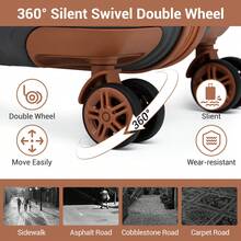 Lightweight 2 Piece Cabin Suitcase Set 20 Inch Carry On Luggage With Vanity Case ABS PC Hard Shell Spinner Wheels TSA Lock YKK Zipper For Travel - Grey/Brown - View 9