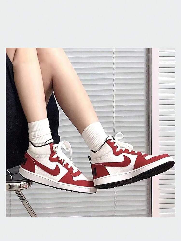 Nike Court Borough Mid Synthetic Leather Casual Non-Slip Shock