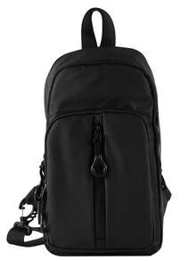 1个男士黑色尼龙胸包，时尚百搭日常通勤胸包 - 黑色 - 查看 10