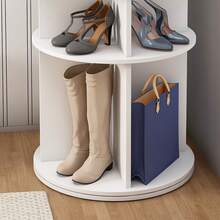 6-Tier Rotating Shoe Rack With 360° Rotation For 24 Pairs Of Shoes, Extra Tall Boot Rack, White, 60 X 60 X 161 Cm - White - View 4