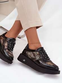 Leather Lace-Up Platform Ankle Boots For Women Artiker 57C2044 Black - Comfortable And Stylish Everyday Boots Black - Black - View 4