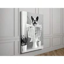 Biufo Wall Art Bathroom Animal Dog on Toilet Wall Decor Canvas Print Picture Black White Artwork Restroomx)cuadros decorativos para sala,poster,con marco,posters,cuadros para la pared ,marcos para cuadros,cuadro,virgen de guadalupe,salascuadros decorativos para sala,poster,con marco,posters,cuadros para la pared ,marcos para cuadros,cuadro,virgen de guadalupe,salas - transparente - Ver 3