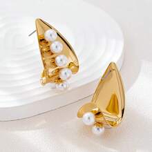 1 Pair Retro Niche Design Elegant Earrings - Gold - View 3