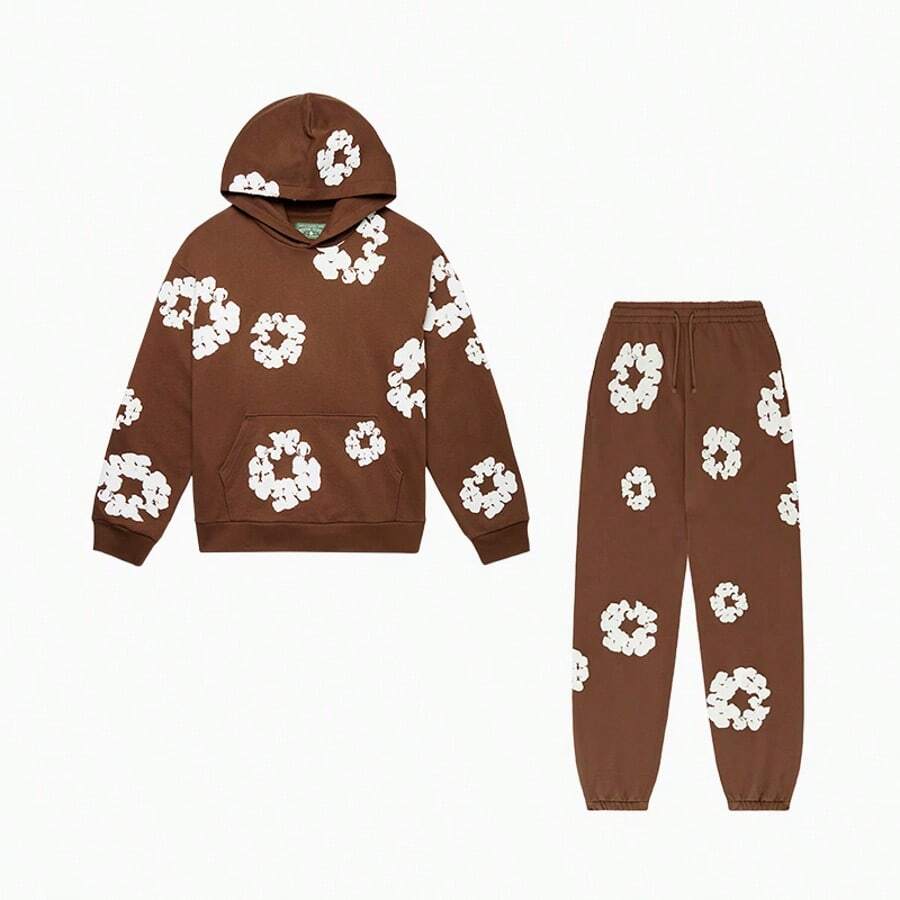 Denim Tears Cotton Wreath Sweatpants & Hoodie Set | Loose Drop Shoulder Sweatshirt, High-End Cotton Urban Street Style For Men & Women - 查看 1
