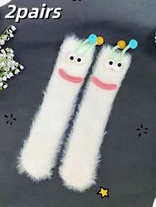 1/2 双女士趣味袜子：中筒袜、节日袜、卡通袜、毛绒袜、礼品袜、踝袜、大眼袜、可爱袜、保暖袜、搞笑袜 - 适合日常穿着、节日和派对 - 彩色 - 查看 24