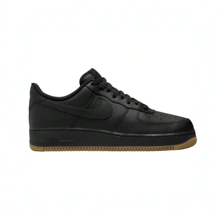Men's Nike Air Force 1 Low Lifestyle Shoes For Everyday Wear Casual Athletic Sneakers - 黑色/膠質 - 查看 1