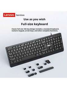 Lenovo K301 Wired Keyboard With USB Chiclet Design, Suitable For Office And Home Use, Desktop And Laptop Computers With Stand - Black - View 2