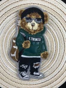 Parche bordado de oso marrón de dibujos animados, diseño único para ropa y accesorios DIY, vaqueros, vestidos, adorable aplicación bordada de dibujos animados - Multicolor - Ver 22