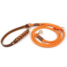 1pc Handmade Braided Genuine Leather Pet Collar, Adjustable Metal Buckle Dog Collar, Suitable For Medium To Large Dogs - Orange - View 11