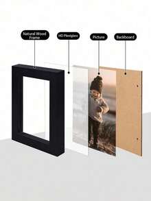 Personalizowana prosta ramka na zdjęcia, do postawienia na biurku lub powieszenia na ścianie, pomysł na prezent do pokoju, dekoracja na Walentynki, 1 sztuka, wysoka jakość, modna personalizacja, spersonalizowana, wyjątkowa, idealny prezent dla niej/niego - Wielokolorowe - Zobacz 6