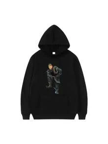 DisneySS Frozen ElsaS Olaf Anna Pattern Woman Casual Loose White Spring Tops Clothes Pullovers Ladies Cheap Hoodies Sweatshirts - 黑色 - 查看 1