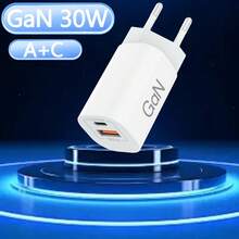 30W Fast Charger Compatible With Iphone 17 16 15 14 13Max/ Air/ Pro,Compatible With Apple Laptop Charger,2-Port [USB A+C] GaN Power Adapter Plug,Compatible With Pro,Galaxy S25 S24 S23 ,Android Phone Compact Charger - EU C Type Plug(220-240V) - View 7