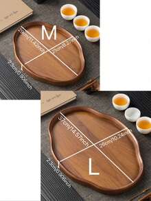 1pc Oval Walnut Wood Serving Tray, For Holding Food, Snacks, Beverages, Sushi, Steak, Pizza, Desserts, Cakes, Breads, Breakfast, Coffee, Tea, Charcuterie, Catering Platters - Maroon - View 6