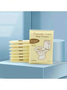 10/20/30/40/50Pcs Portable Individually Packaged Disposable Toilet Seat Cover, Travel Portable Toilet Cover, Toilet Waterproof Cover, Toilet Seat Cover Portable Potty Seat Cover, Household Essentials, Essential Travel Accessories For Business Travel Camping Hospital Stations, Hotel Stays, When Going Out And Using Public Restrooms It Can Also Ensure Your Personal Hygiene Safety - Yellow - View 1