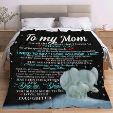 Give Me The Most Beautiful Gift For My Mom - A Blanket, With A Retro And Warm Style,Super Soft Flannel Printed  Blanket,As Birthday Gifts, Family, Wedding, Souvenir Blankets, Polyester Blankets Suitable For All Seasons, Washable, Machine Washable, Lightweight, Breathable, Comfortable, Warm, Unique, 280gsm For Him, Her Personalized Ideal Gifts For Her, Perfect Nap, Camping, Travel, Home, Daily Life, Office Decoration, Birthday, Anniversary, Valentine's Day, Thanksgiving, Christmas, Halloween, Mother's Day, Wedding, New Year Gifts ,Sofa,Bed,Car,Bedroom,Living Room,Office,  Outdoor Camping, Beach,Wall Decoration - 多色17 - 查看 3
